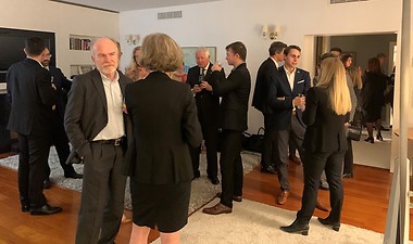 Networking at Business Climate Survey Portugal presentation